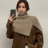 Warm Women Cape Pullover High Neck Scarf Elegant Knitted Shawl  Clothes Decoration Accessories
