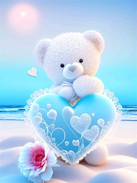 

Набор для алмазной живописи «Медведь, сердце», полная квадратная/круглая вышивка, мозаика, животное, ручная работа, подарок, домашний декор Full Round 20x30CM