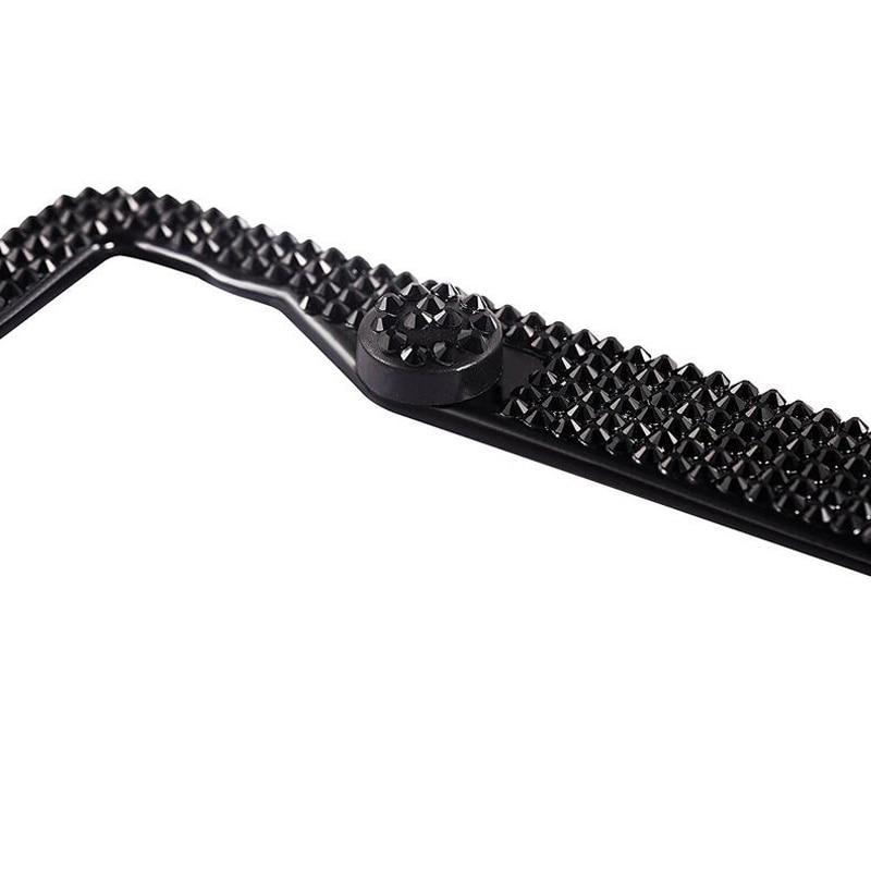License Plate Holder Stainless Steel License Plate Frame Bling Rhinestone Front Rear License Plate Frame
