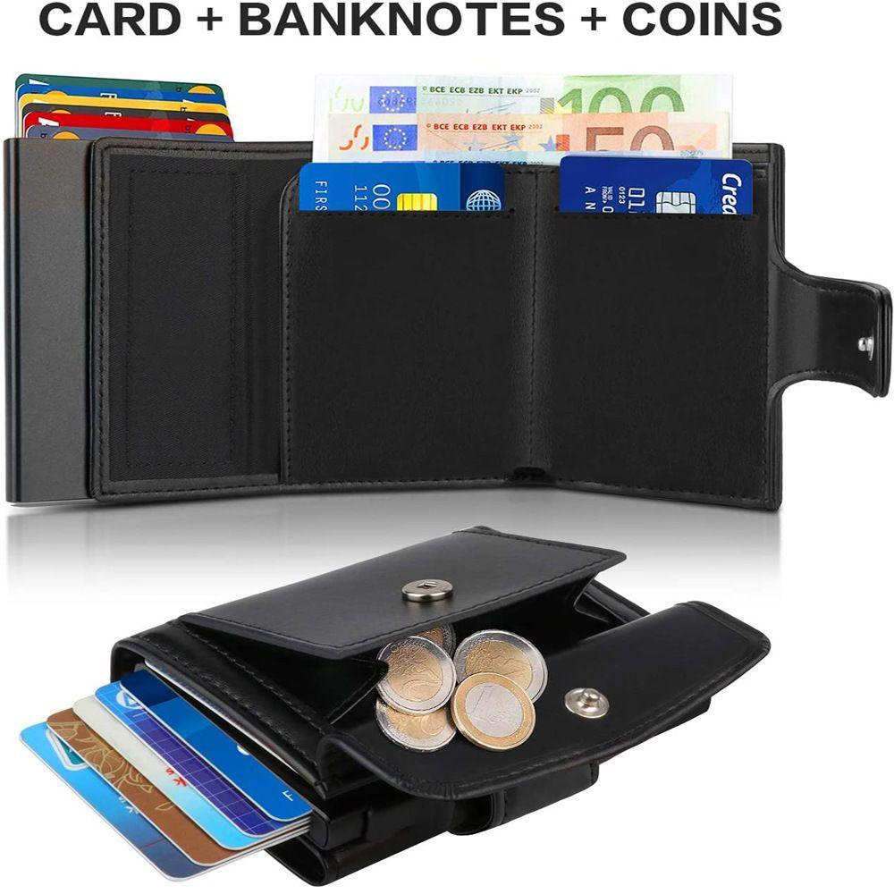 RFID Multifunctional Card Bag Wallet Popular Short Men's Wallet Change Bag Metal Card Box Men's Wallet