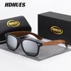 HdHues Unisex bambusové polarizované venkovní dřevěné vintage sluneční brýle, UV400