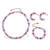 Fashion Color Natural Stone Abacus Bead Bracelet Light Luxury Versatile Personality Bracelet Earrings Jewelry Women