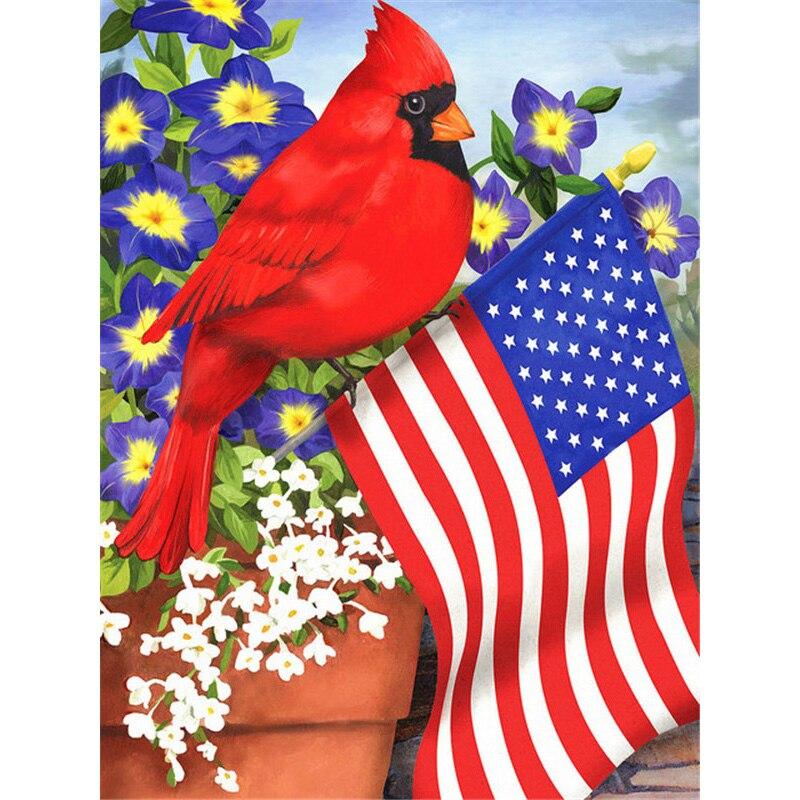 New 5D DIY Diamond Painting Flag Diamond Embroidery Flowers Scenery Cross Stitch Full Round Drill Home Decor Manual Gift