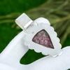 Natural Thulite Gemstone Pendant Handmade 925 Sterling Silver Indian Jewelry