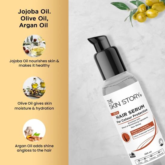The Skin Story Colour Protection Hair Serum | For Long-Lasting Vibrant Color | Protects Coloured Hair | Non-Sticky | Daily Use | 100 Ml
