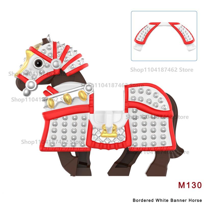 MOC Medieval Figure Mount Building Blocks Roman Wolf Warrior Infantry Lion Heart King Castle Knights Armored War Horse Brick Toy