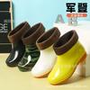 Short tube white rubber shoes food factory dust-proof work shoes kitchen oxford sole oil-resistant yellow water shoes short tube rain boots men