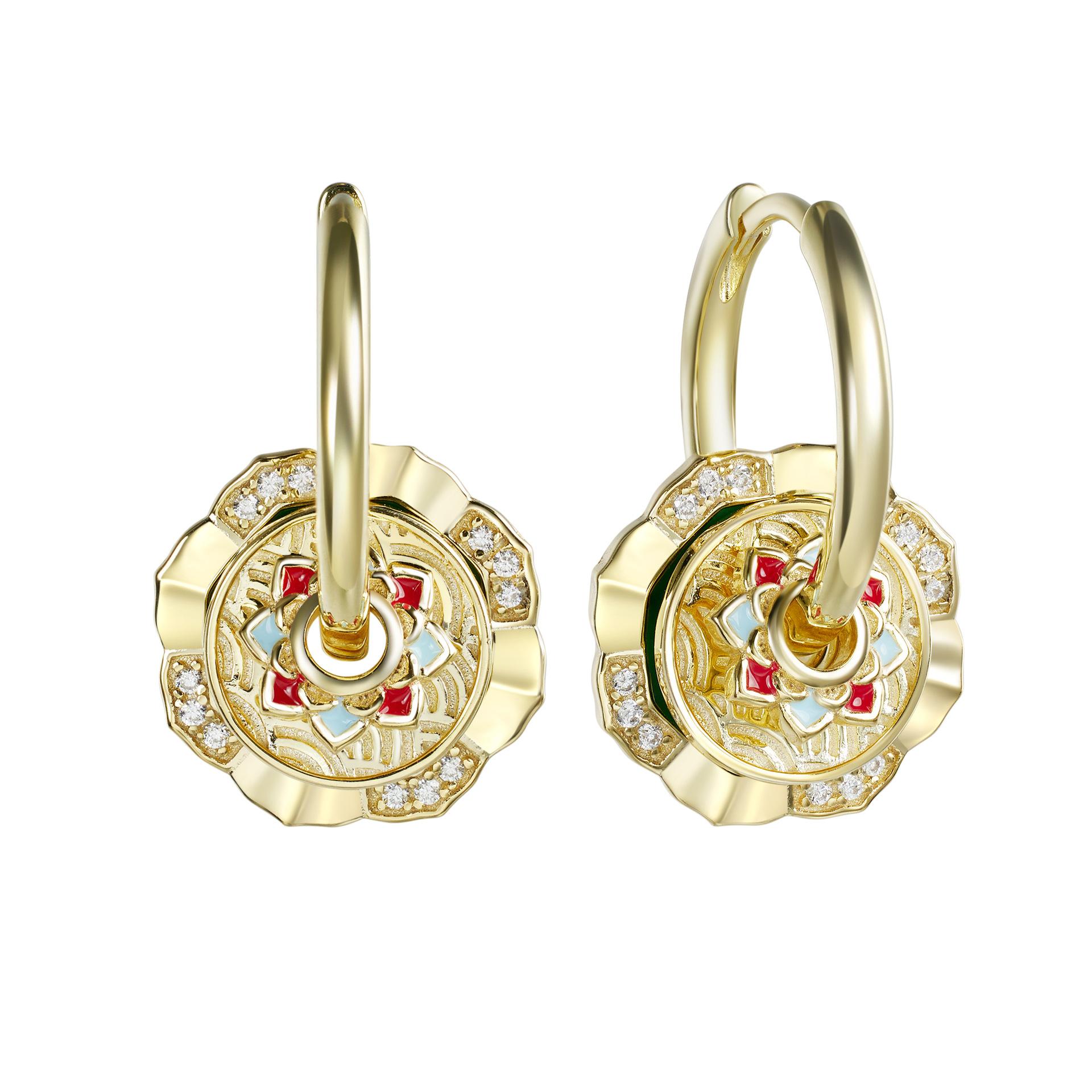 Оригинальные серьги из стерлингового серебра 925 пробы летние с высоким чувством могут быть разделены эмалированные средневековые серьги новые китайские серьги женские 925 silver