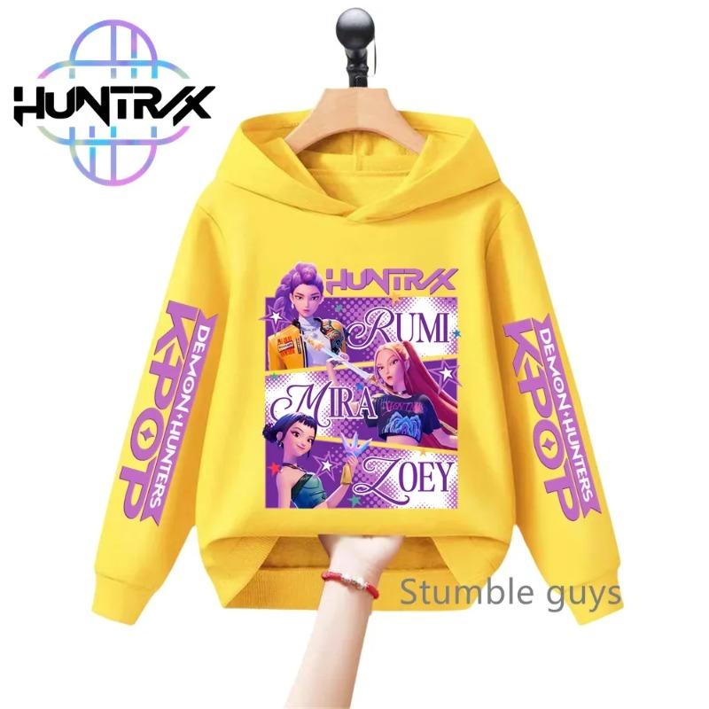 Kids Anime KPop Demon Hunters Hoodie Autumn Long Sleeve Sweatshirt Sportswear Cartoon Hoodies