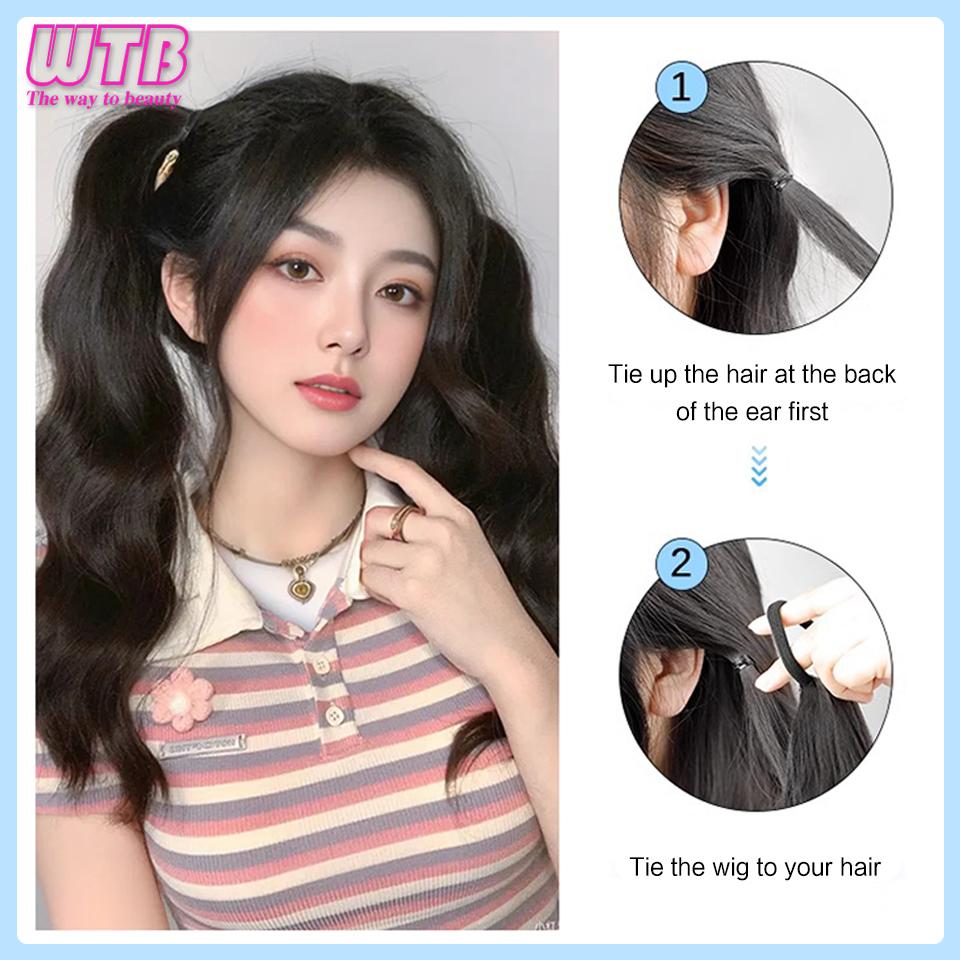 Synthetic Self-winding Hair Bundle Ponytail/Ball Head Wig Integrated Hair Ring Natural Fluffy Head Artifact Flower Head Hair Bag