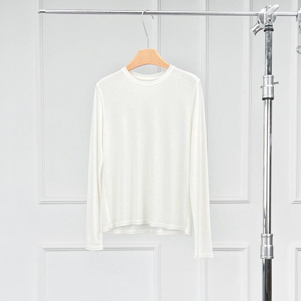 [UpperClass Series] Women's Tencel Wool Round Neck Long Sleeve Top