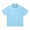 Dopamine Short Sleeve Polo Shirt Unisex Tops Gray Blue L225M206-02VX