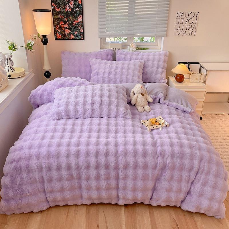 

Зимний плюшевый комплект из четырех предметов из молочного бархата, комплект из утолщенных теплых простыней, комплект из трех предметов 1.2m three-piece set