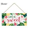 Wall Art for Porch Summer Wooden Hanging Sign, Beach Theme Welcome Sign Front Door Decor with Rope, Colorful Hanger Seasonal Farmhouse House