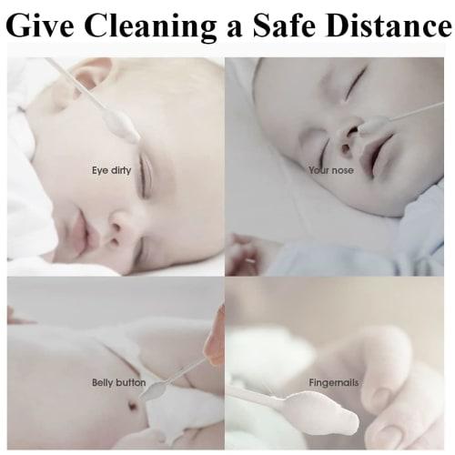 Baby Cotton Swabs, Organic Fragrance, Chlorine-Free, Safe for Kids, 100% Biodegradable, Gentle Baby Tips, Hypoallergenic, Kids' Cotton Swabs | 4 Packs