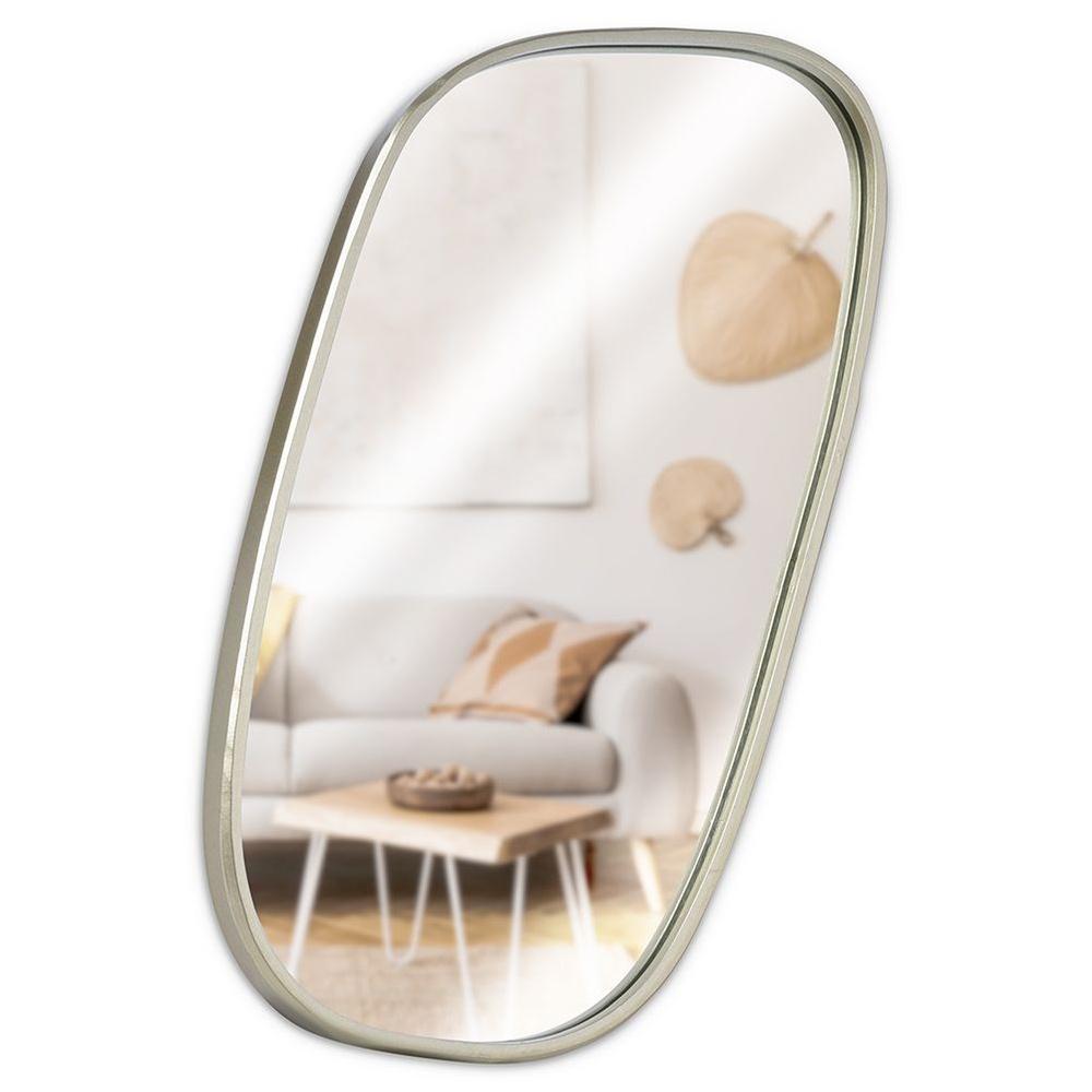 Gold Hanging Circle Wall Mirror in a Gold Metal Frame 35x19.5 cm
