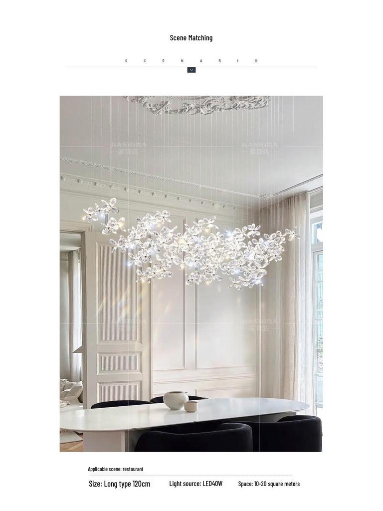 Modern French Crystal Chandelier: Luxury Pendant Light for Dining Room, Restaurant, Cafe, or Bar