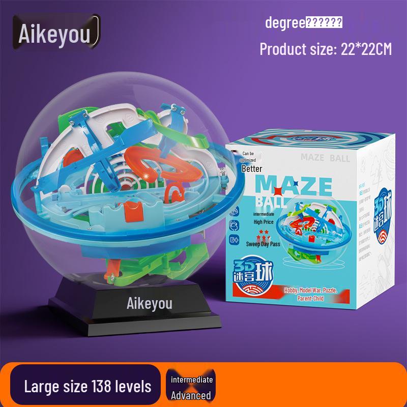 Aikeyou 3D Labyrinth Ball Lernspielzeug für Kinder – Logisches Denken und Geburtstagsgeschenk