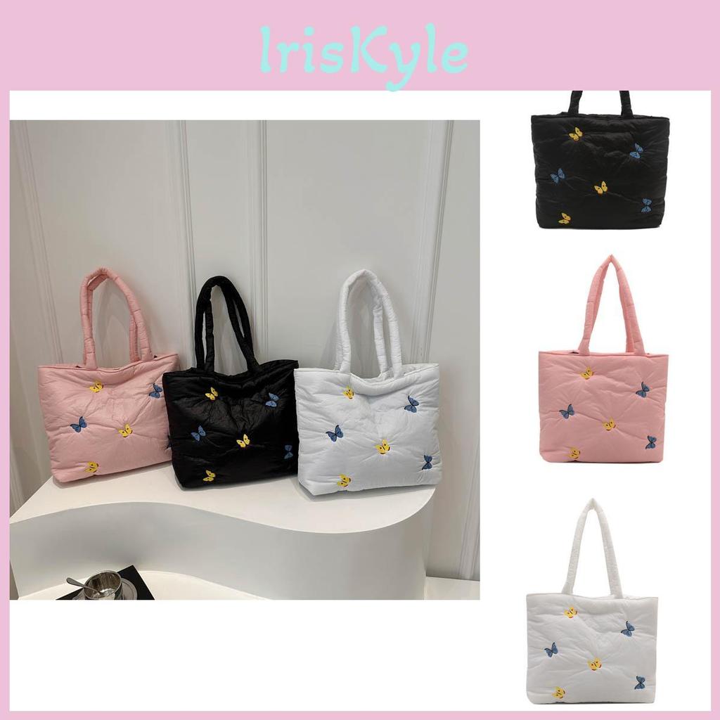 Large Capacity Embroidered Butterfly Casual Commuter Tote Bag In Fashionable Colors