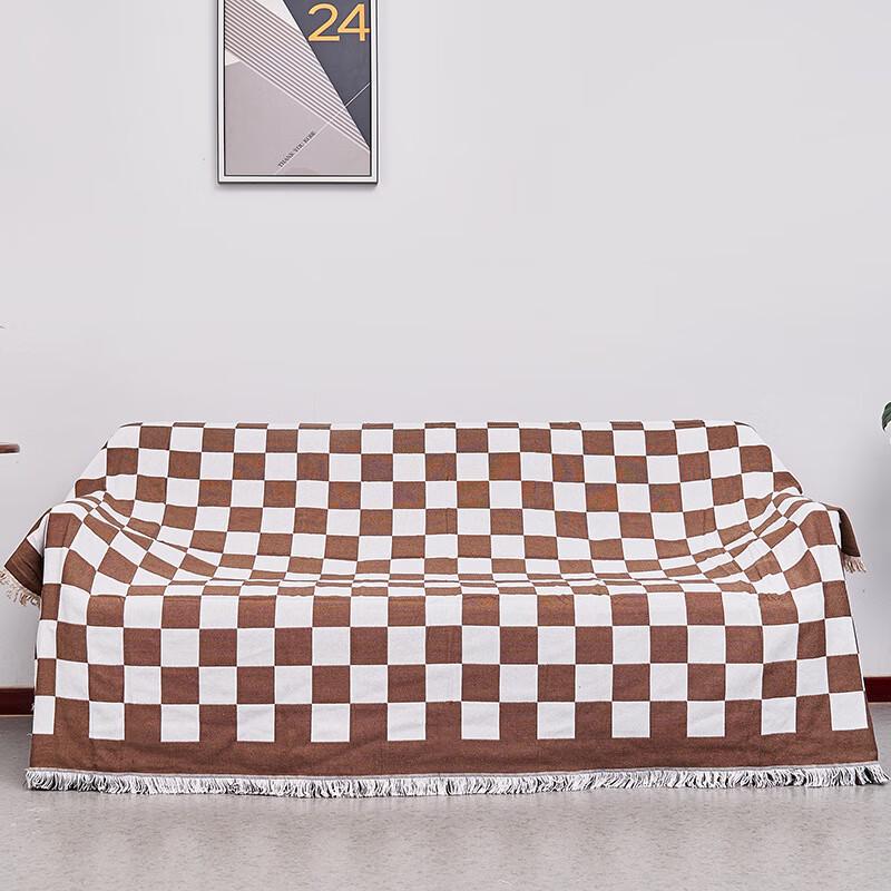OEING Reversible Sofa Cover & Blanket (Black & White Chessboard)