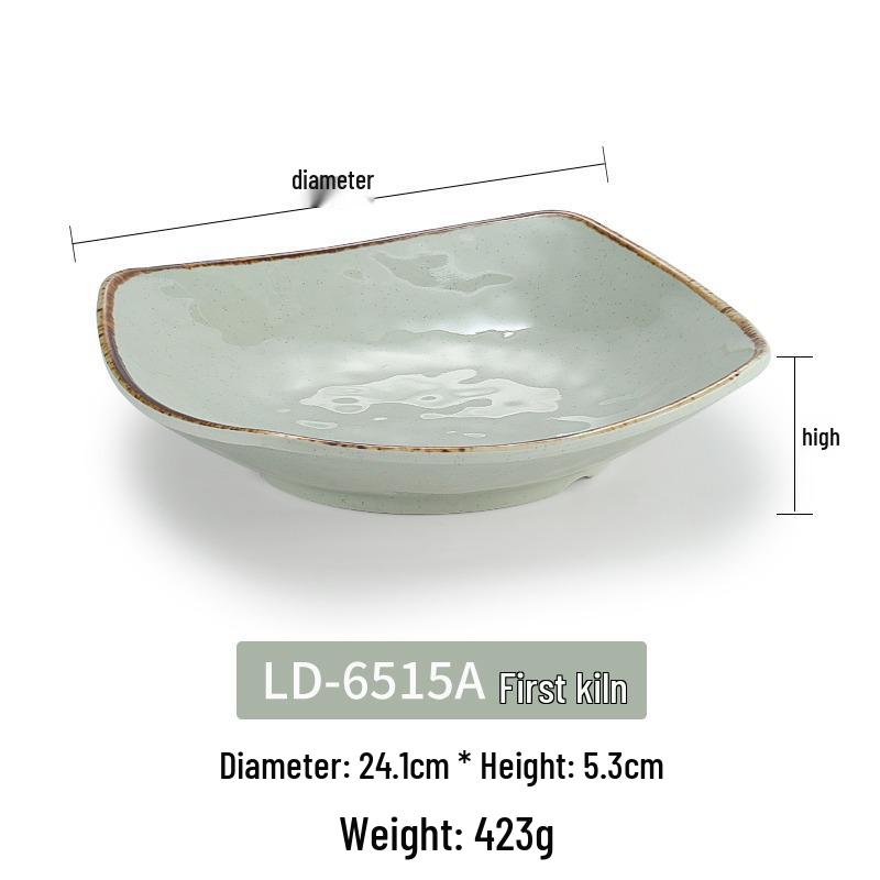 Melamine Imitation Porcelain Square Plate for Cold Dishes, Stir-fry, or Rice - Ideal for Hotels and Restaurants.