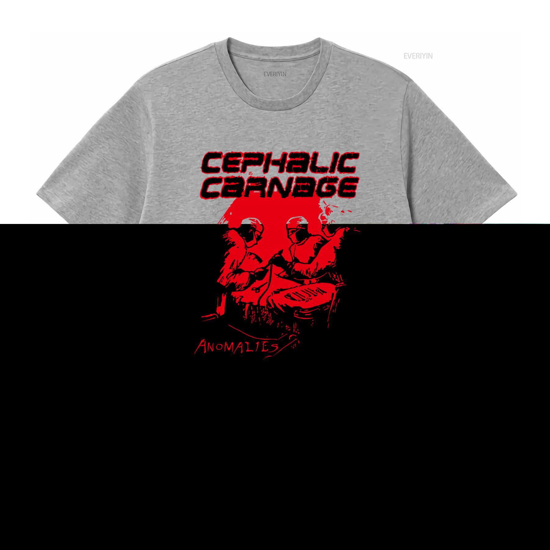 

Cephalic Carnage Anomalies T Shirt for Men Punk Rock Band Print vintage Washed Comfortable Stretched streetwear fashion S