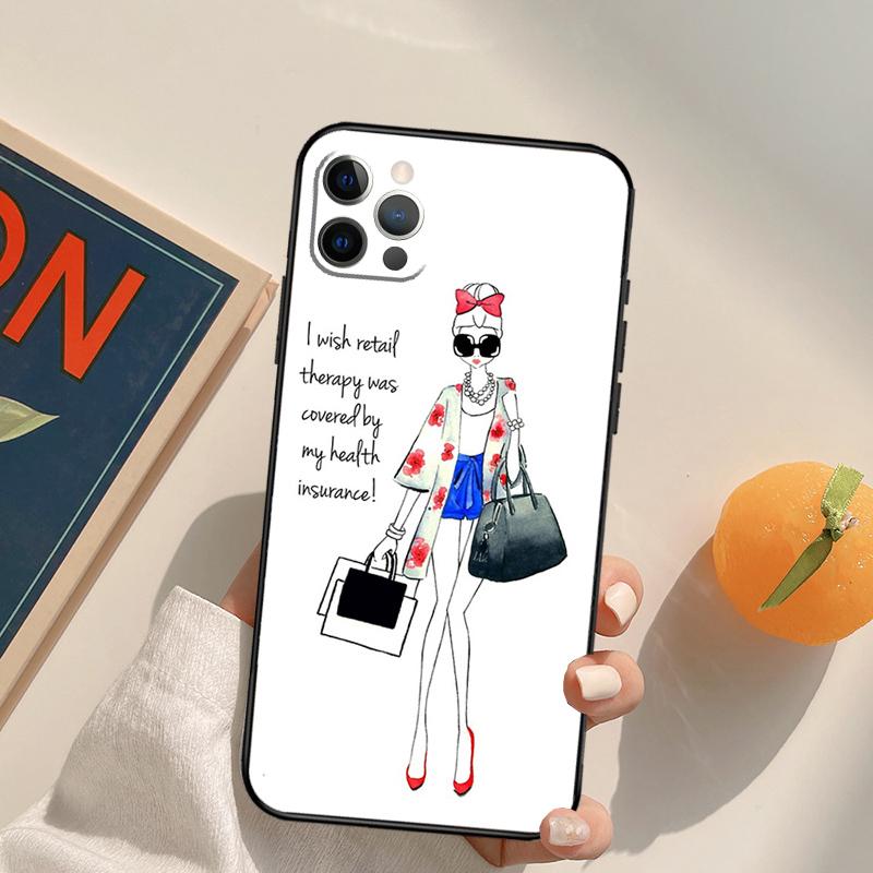

Harrods shopping girl Funda Case For iPhone 16 15 14 Pro Max 11 12 13 Pro Max Mini XR 16 15 Plus 16e Phone Cover iPhone 13 mini