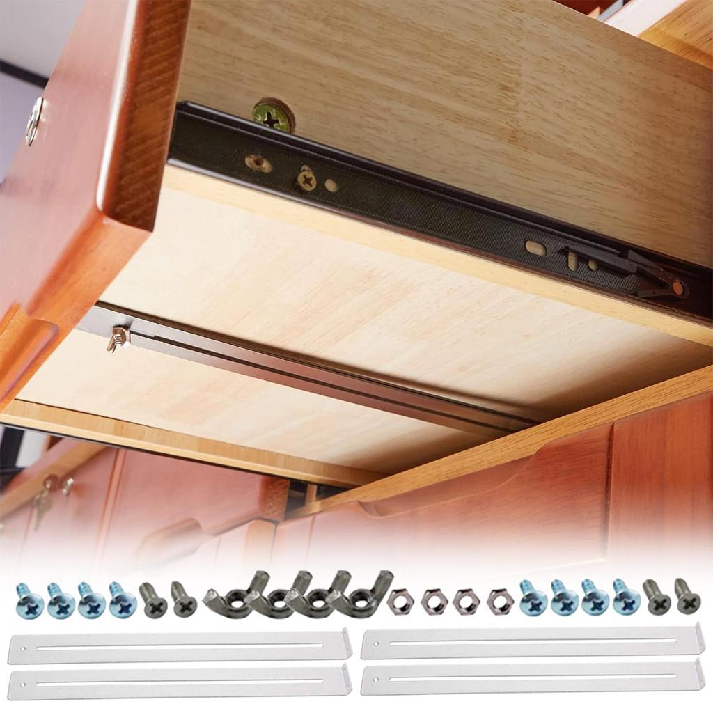 Drawer Bottom Support Heavy Duty Quick Release Hardware Kitchen Drawer Repair Replacement Kit For Reinforcing Repairing Wooden