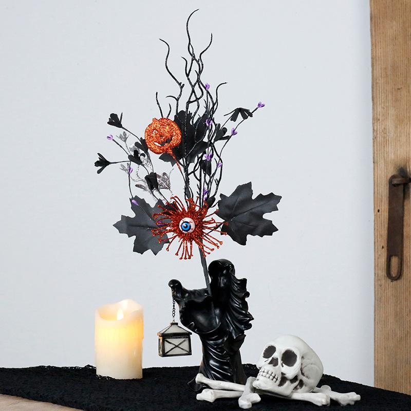 Halloween Decorations, Ins, Horror, Pumpkin, Maple Leaves, Eyeballs, Flower Branches, Home Party Ornaments, Party Decorations