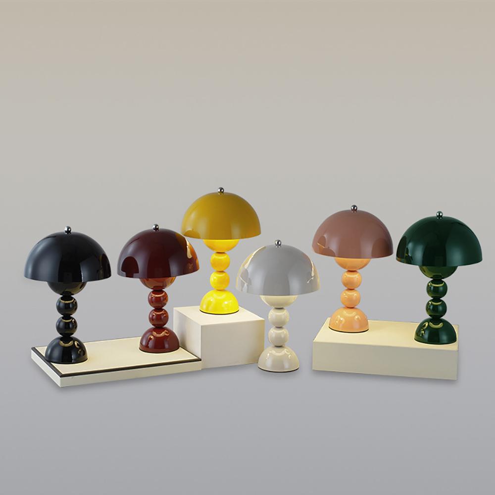LED table lamp mushroom desk lamp rechargeable top touch switch flower bud table lamp room decoration bedroom night light