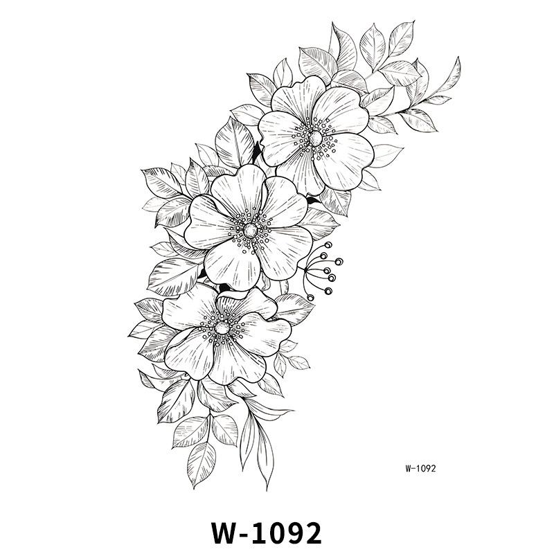 Tattoo Sticker Half Arm Waterproof Long-Lasting Disposable Tattoo Male And Female Flower Arm Tattoo Sticker