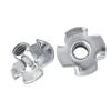50pcs Zinc Plated Four Pronged Tee Nuts M3 Woodworking Fastener Furniture T Nut  Furniture Fastener