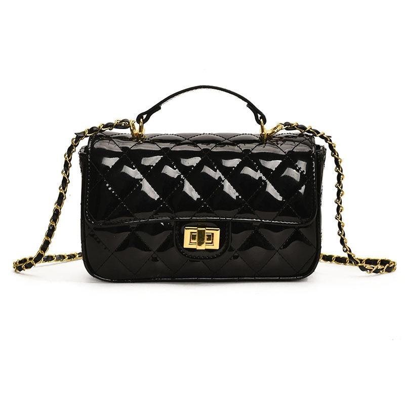 Underarmskedjeväska Ny trendig och fashionabel liten fyrkantig väska Premiumtextur diamant axel budväska