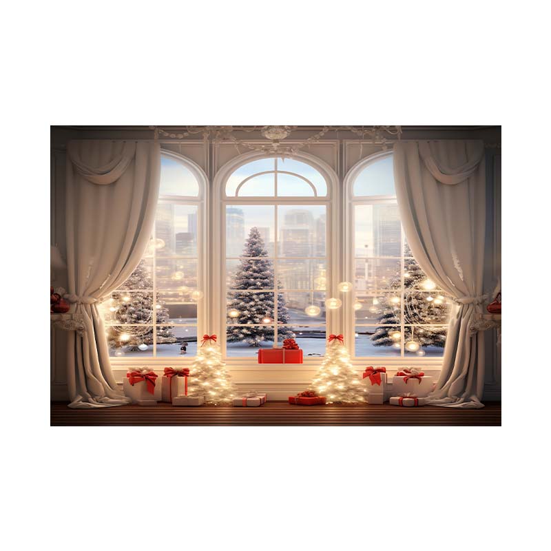 Indoor Window Sill Winter Snow Scene Children Shooting Background Cloth Background Wall Decoration Photo Cloth