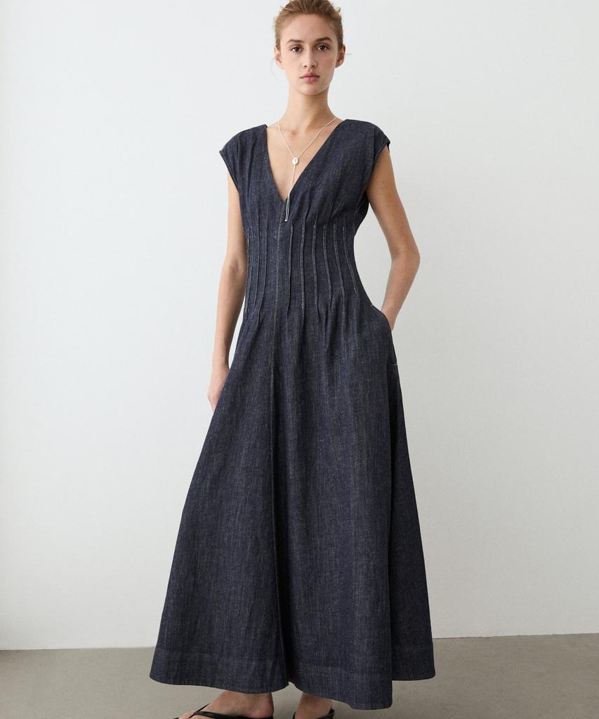 Masimodutti Denim Midi Dress