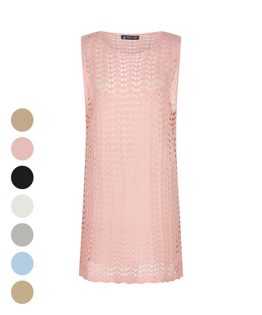Beverly Hills Polo Club Women'S Summer Scaly Sleeveless Dress 7 Colors Op108
