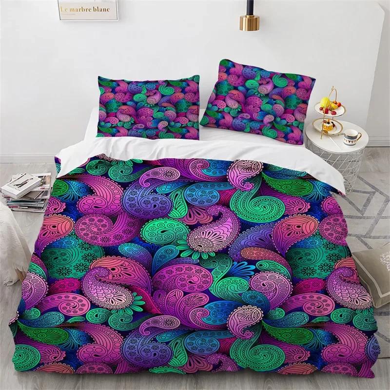 Mandala Duvet Cover Bohemia Floral Bedding Set Microfiber Exotic Flower Comforter Cover King Queen For Girls Adult Room Decor