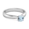 Blue Topaz Classic Solitaire Ring - 925 Sterling Silver
