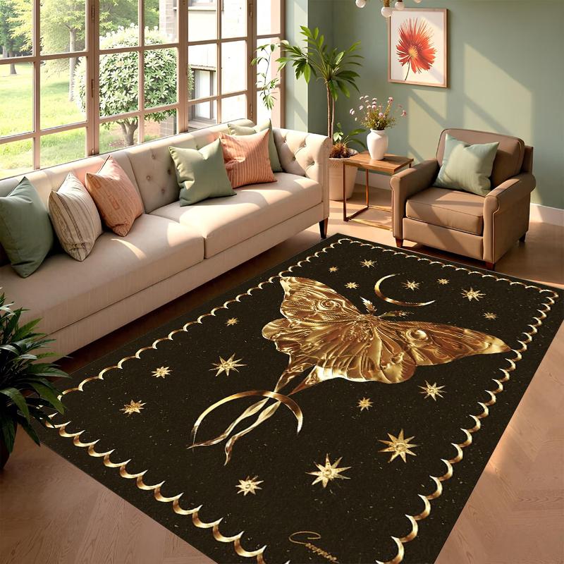 

Glamorous Metallic Star Moon Area Rug with Shimmering Base Premium Carpet Mat for Home Decor Ideal for Modern Living Spaces 40x60cm