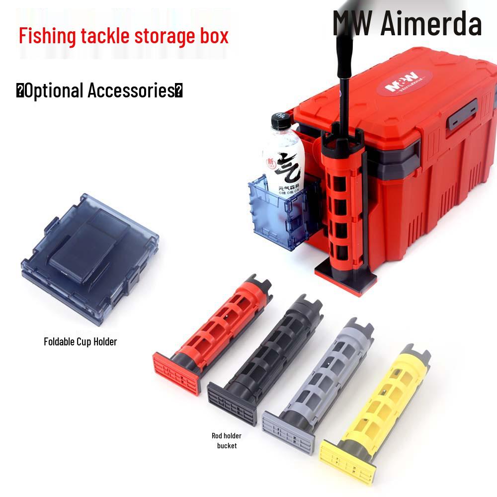 Aimeida MW 20L Multi-functional Fishing Tackle Box: Stand/Sit, Rod Holder, Sea Fishing Tool.