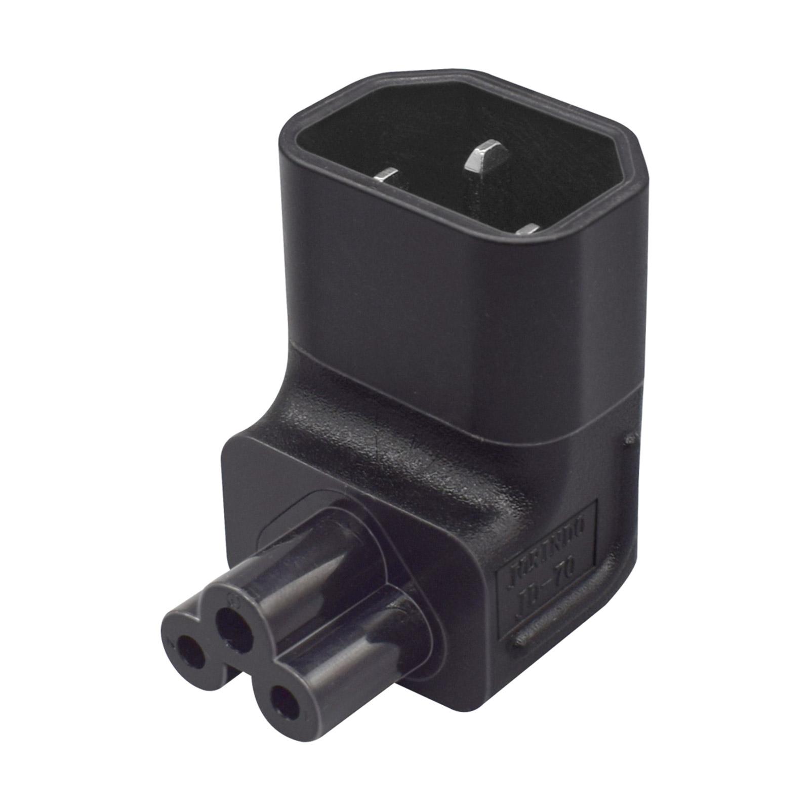 

Преобразователь мощности IEC320 C5, штекер IEC C14 в гнездо C5, угловой разъем вверх/вниз, 10 А, 250 В, преобразователь розетки UP