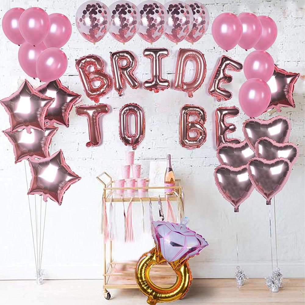 Yangyue Bridal Shower Bachelorette Party Decorations Kit Rose Gold - Include Latex/Foil/Confetti Balloons