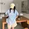 Women's Colorful Lapel Shirts Summer Short Sleeved Lady Single Breasted Shirt Female's Loose High Street Style Clothing