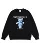 Wibelibellyu Running Bear Oversized Double-Sided Sweatshirt Black