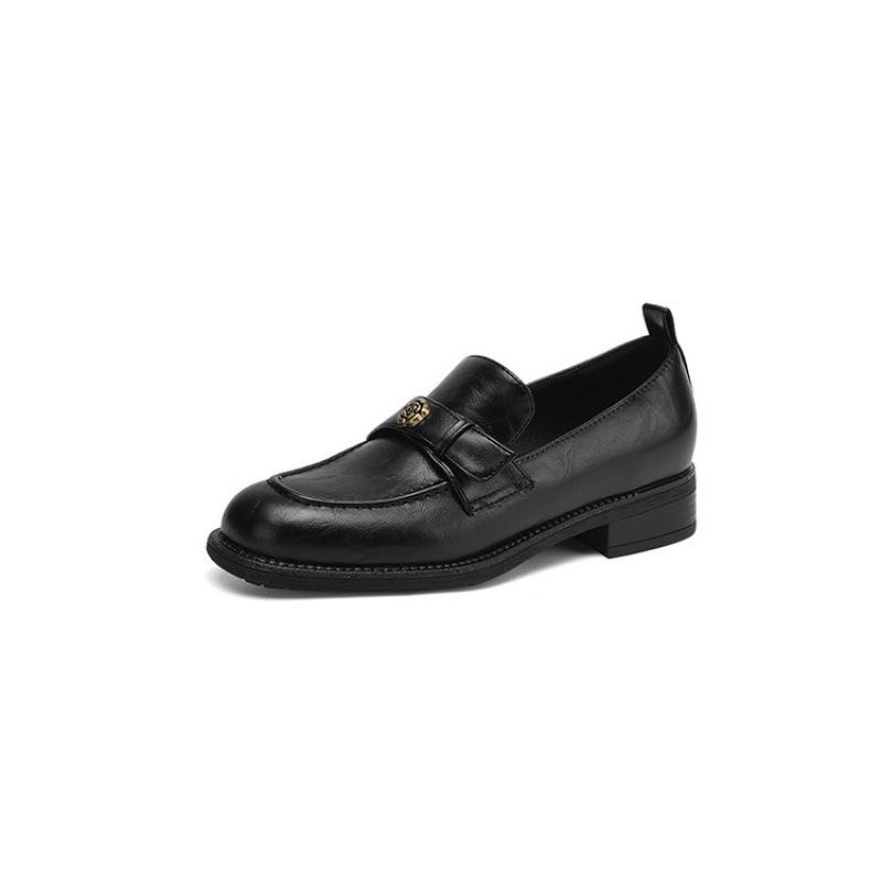 Four Seasons Wear Round Head Casual Single Shoes Shallow Mouth Foot Cover Women's Lazy Shoes One Pedal Large Size Shoes New Rubber Soft Sole