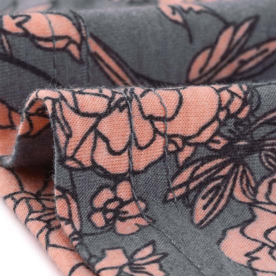 Women Dress Round Neck Short Sleeve Pleated Detail Short Dress Floral Print Flowy Hem Loose Fit Dress Plus Size