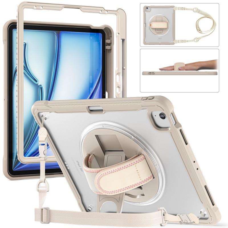 IPad Air 13 Hülle mit drehbarem Handgriffständer Stoßfest Vollabdeckung Pro 11 M4 Schlanke Matte Schutzhülle