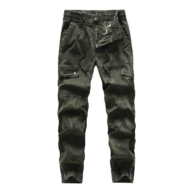 

Camouflage overalls men s autumn and winter retro pure cotton old leggings washed military training four-season men s pants 38
