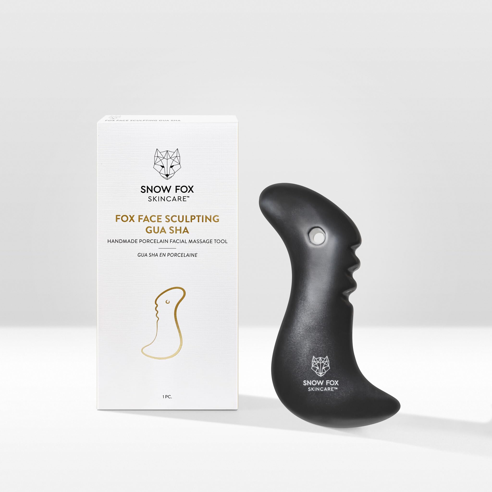 

Snowfox Premium Face Body Porcelain Cassa Massage Scalp Small Face Tired Eyes Upper Arms Legs Esthetician & (Black) [Official] чорний