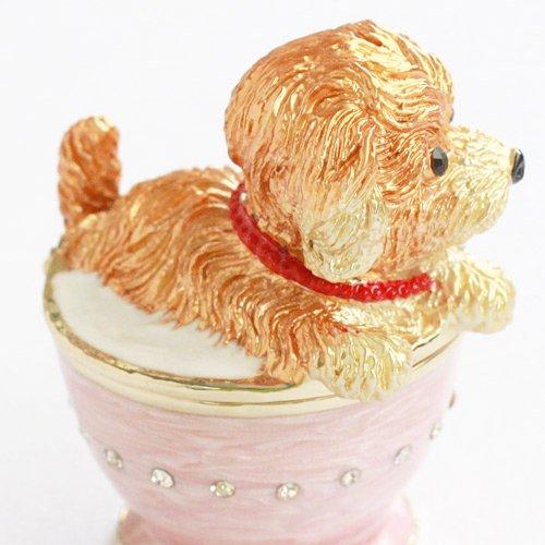 Piearth, the leading brand of crystal jewelry boxes, "Teacup Puppy" ex508-1 ex508 [Piearth Direct Shop]